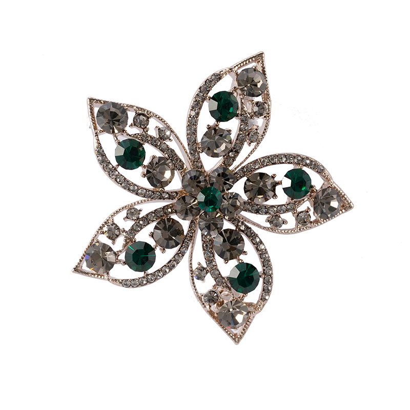 Multicolour Rhinestone Floral Brooch Available $3.9-4.4