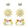 Multi-piece Set Zircon Crab Earrings$2.52~3