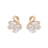 Swan Cz Stud Earrings
