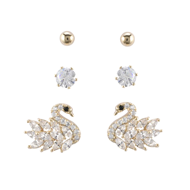 Multi-piece Set Swan Cubic Zircon Earrings$2.22~2.7