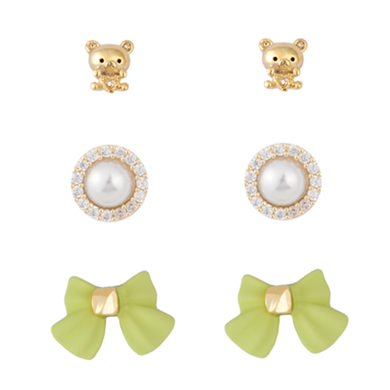 In-stock 3-pair Suits Cz Earrings$2.07~2.5