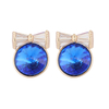 Blue Rhinestone Earrings Studs 2 Colors