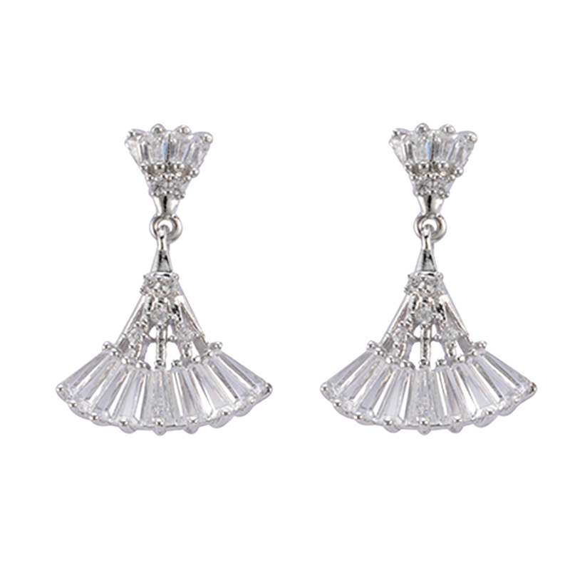 In-stock little skirt cubic zirconia earring