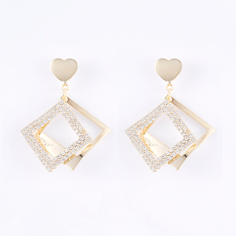 Fashion drop cz Earrings with gold $1.6 