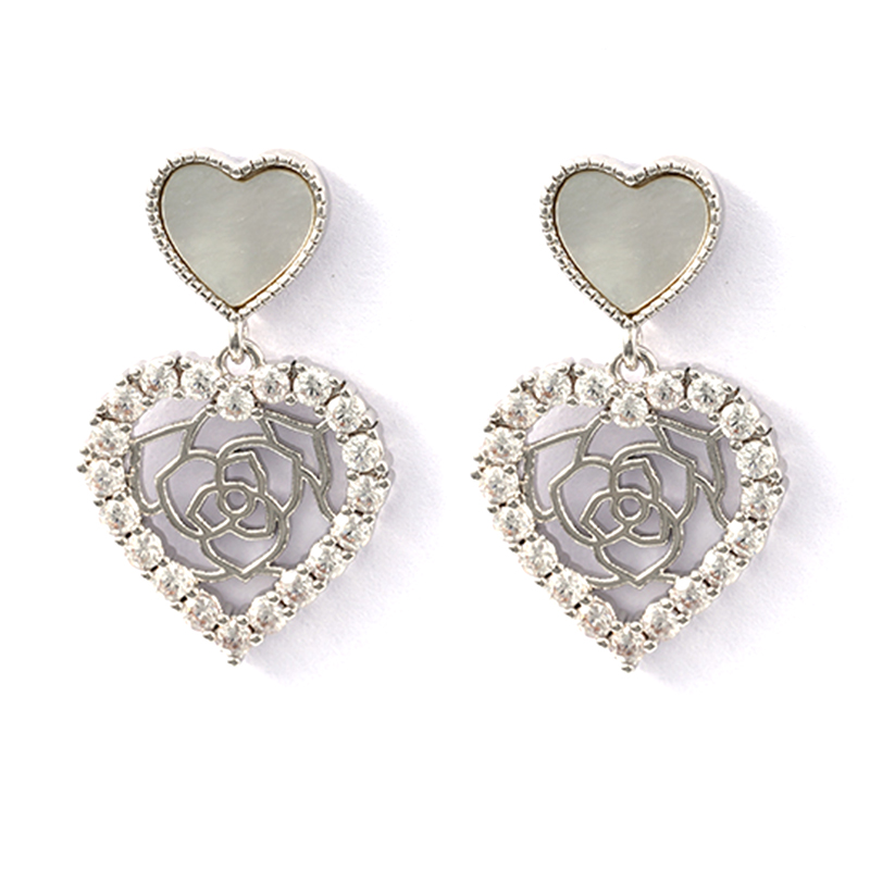  In-stock Mother Shell Cz Earrings