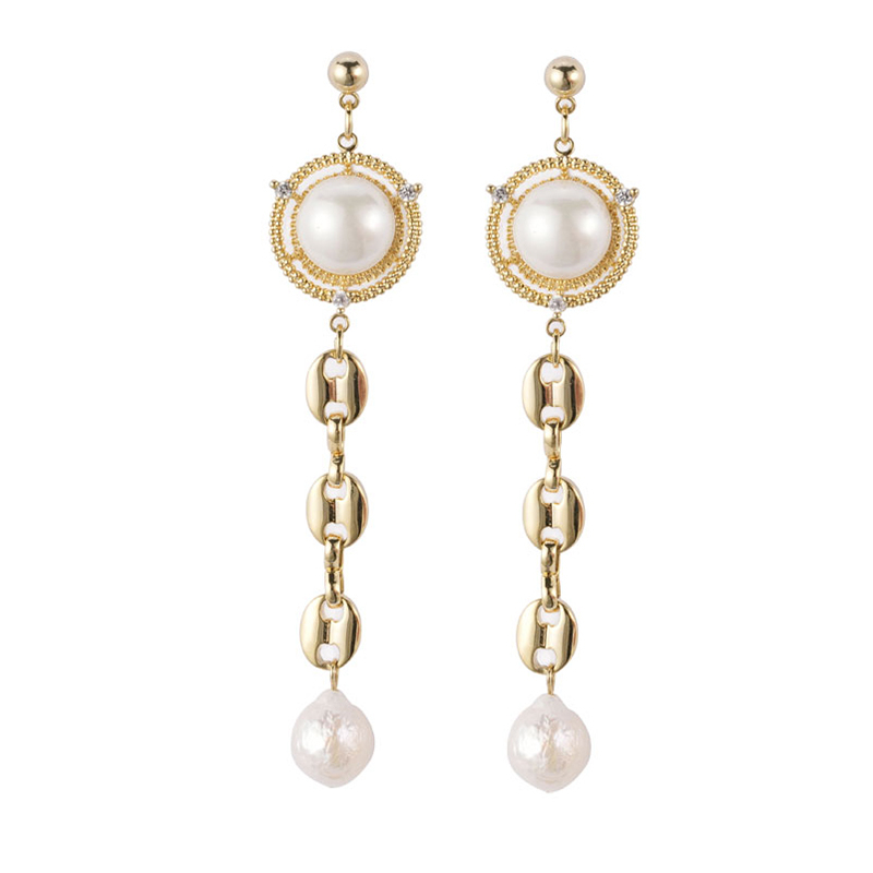 In-stock Basic Pearl Cz Earrings $4.40-4.91