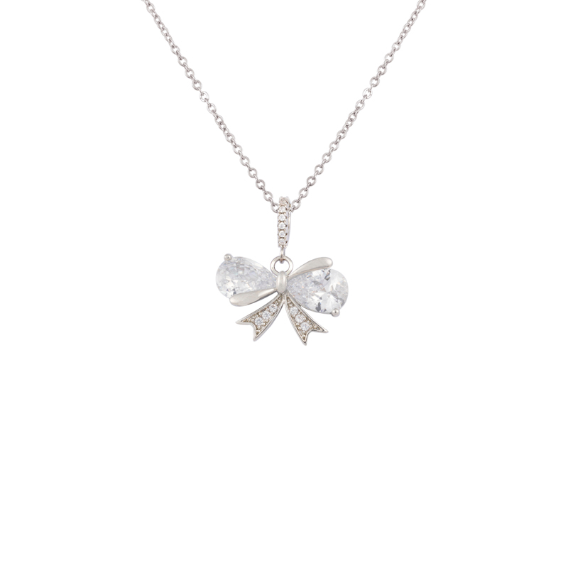 Rhinestone Butterfly Charm Necklace