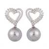 Faux Pearl Cz Earrings Elegant Style $3.66-4.16