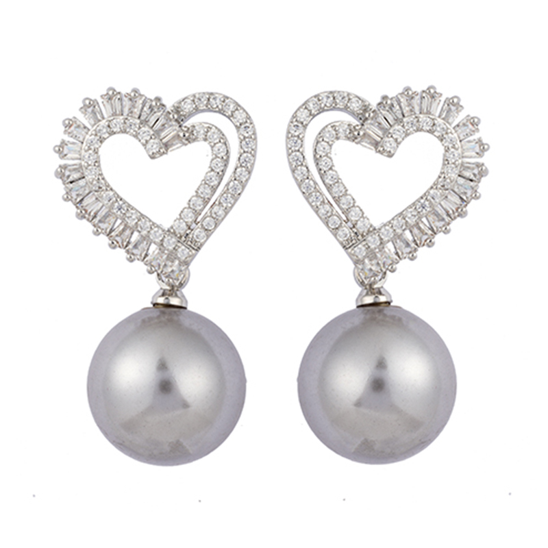 Faux Pearl Cz Earrings Elegant Style $3.66-4.16