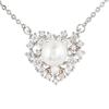 Zirconia Heart Pendant Necklace Gold Plated