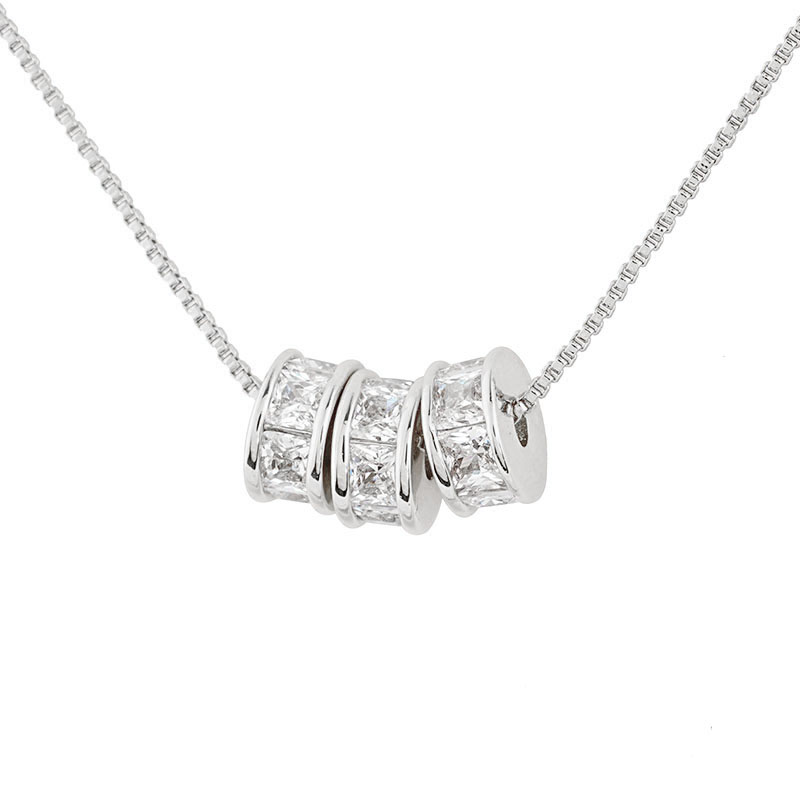 Cz Rings Charm Necklace