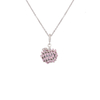 Pink Zirconia Apple Charm Necklace