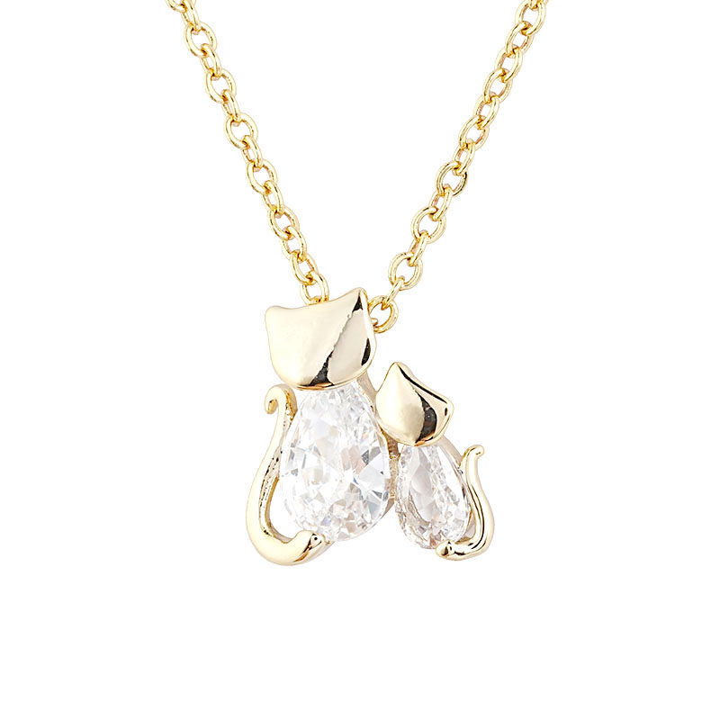 Cat Mother And Son Charm Necklace