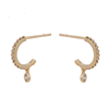 in-stock C shape-3 connected cubic zirconia earring