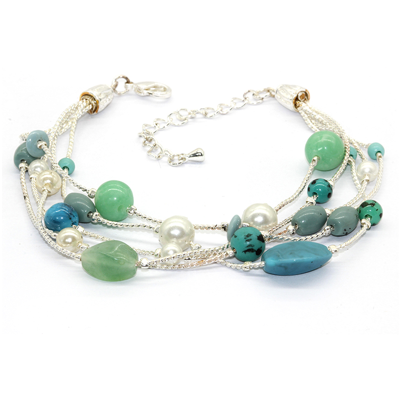 Wholesale Loose Imperial Jasper Bracelets DIY Jewelry Opaque Turquoise Multiy Natural Stone Forte Bead Bracelet