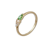 Pyriform Green Zirconia Ring