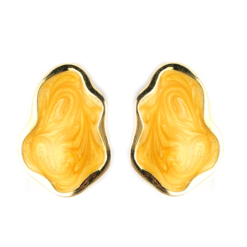 In-stock Yellow Enamel earrings$1.1~1.6