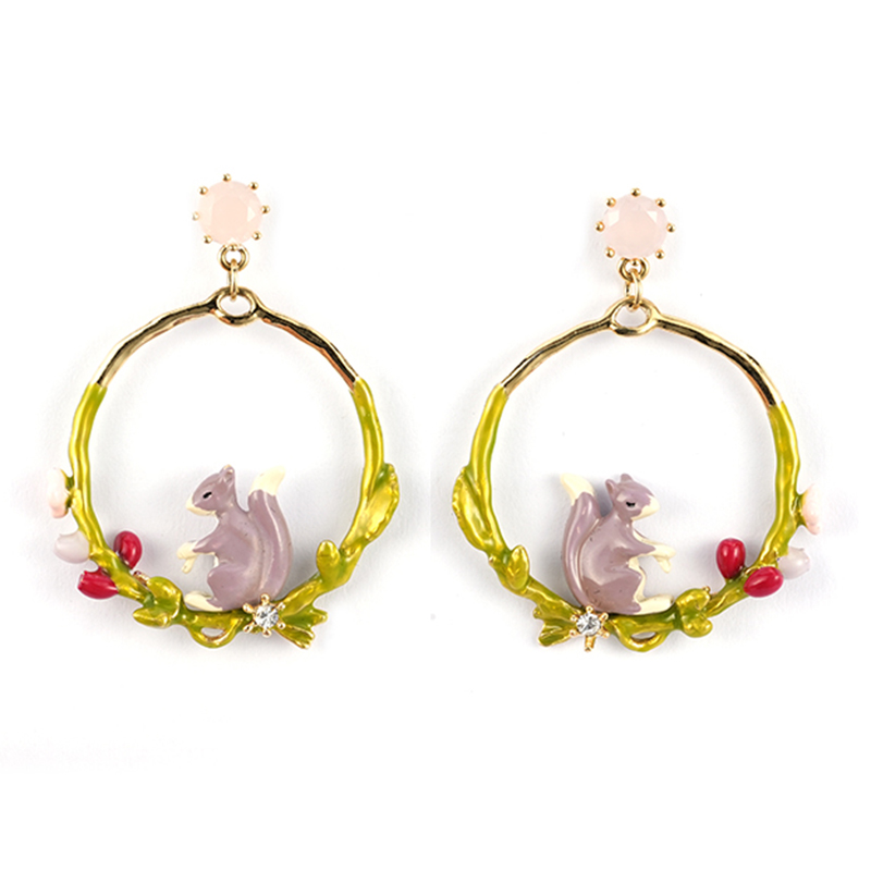 In-stock Rabbit with Flowers Multi-color Earrings $3.0~3.5