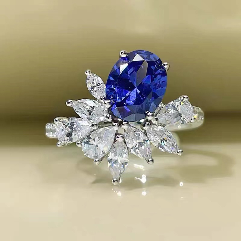 Fashion Blue Gemstone Ring RTB080