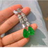 Fashion Green Stone Drop Earrings ETB009