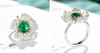 Green Gemstone Flower Ring RTB121
