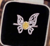 Yellow Diamond Butterfly Ring RTB113