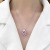 Love Pendant Pink Crystal Stone Necklace NTB005