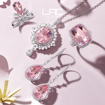 Sakura Pink Gemstone Jewelry Three Piece Set STB028