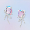 Aurora Silk Ribbon Stud Earrings With Bowknot ETB041