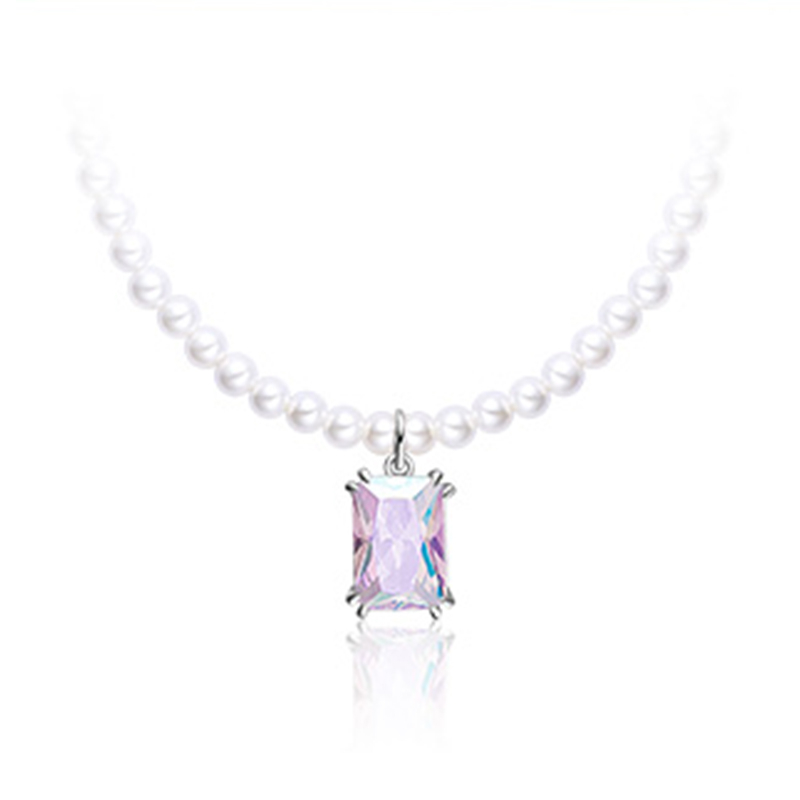 Pearl Aurora Cube Sugar Necklace NTB044