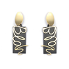 Black Meets Gold Fashion Earrings Stainless Steel Studs