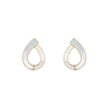 When Shell Meets Cz in A Water Drop Gold Plated Earrings