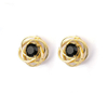 Engraved Pattern Gold Plated Earrings Studs