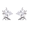 Exw Price Wholesale Deer-shape Cubic Zirconia Rhodium Plated Fashion Earrings