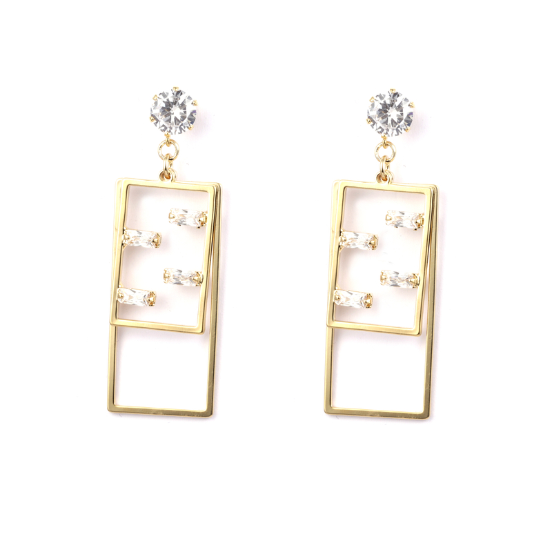 Trendy Cz Drop Earrings