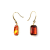 Patent Crystal Amber Orange Drop Earrings