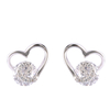 in-stock heart with cubic zirconia earring