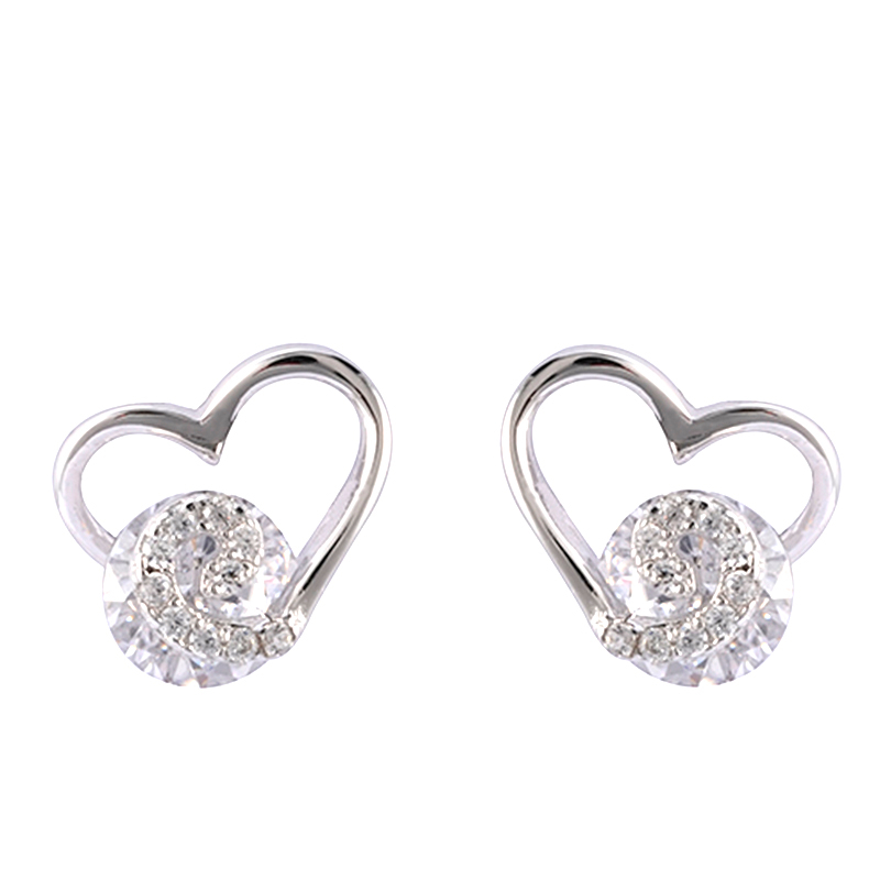 in-stock heart with cubic zirconia earring