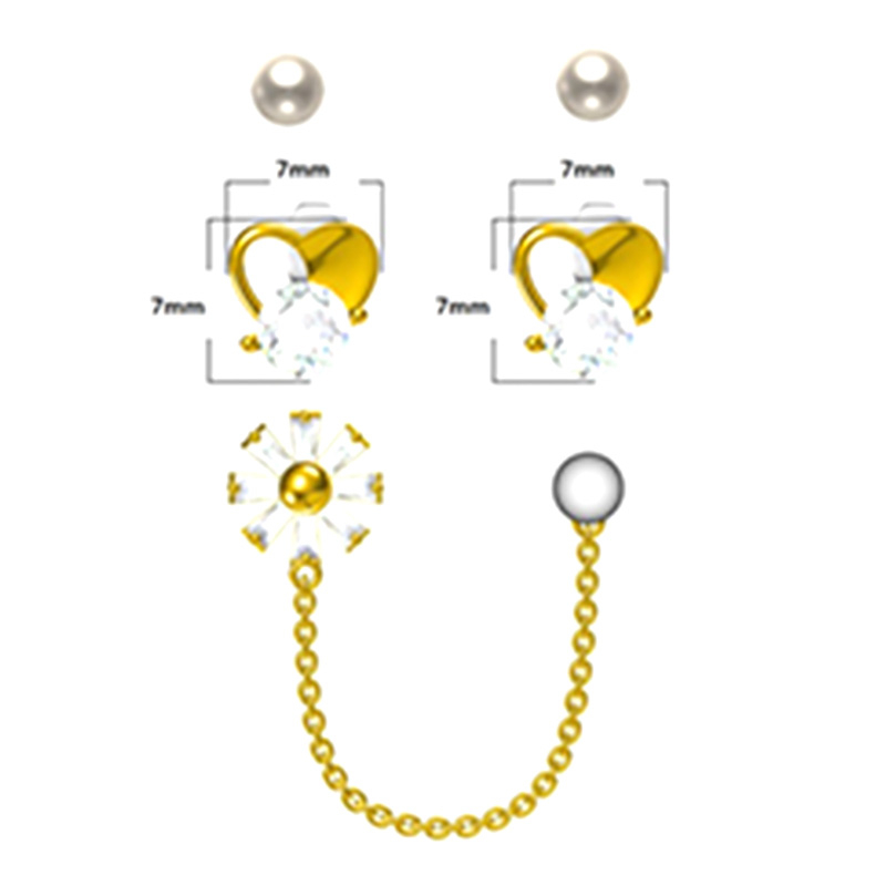 In-stock 3-pair Suits Cz Earrings$2.42~2.9