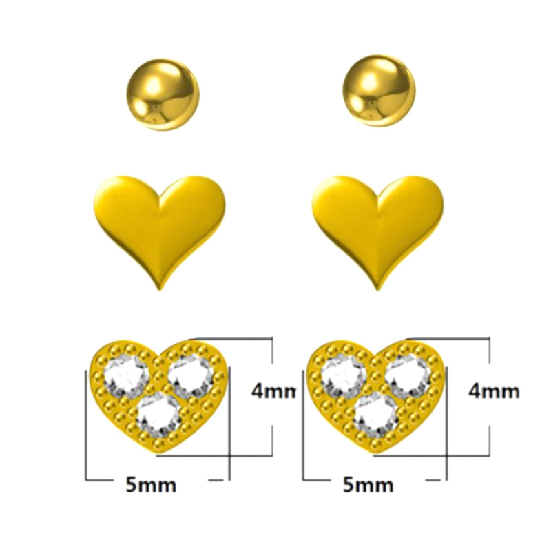 Multi-piece Set Heart Cz Earrings$1.54~2