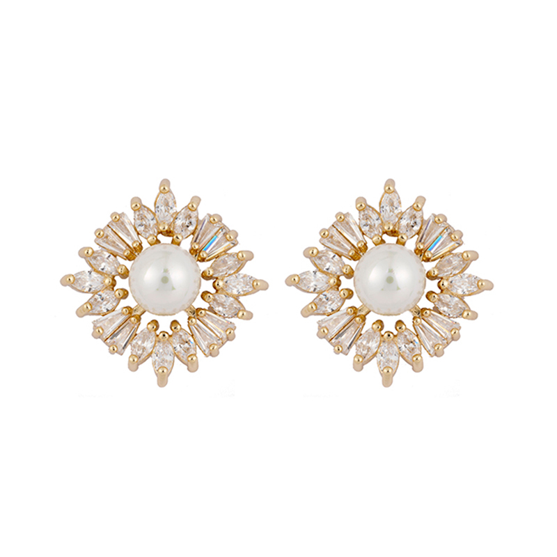  Elegant Pearl Cz Earrings Available $3.06-3.56