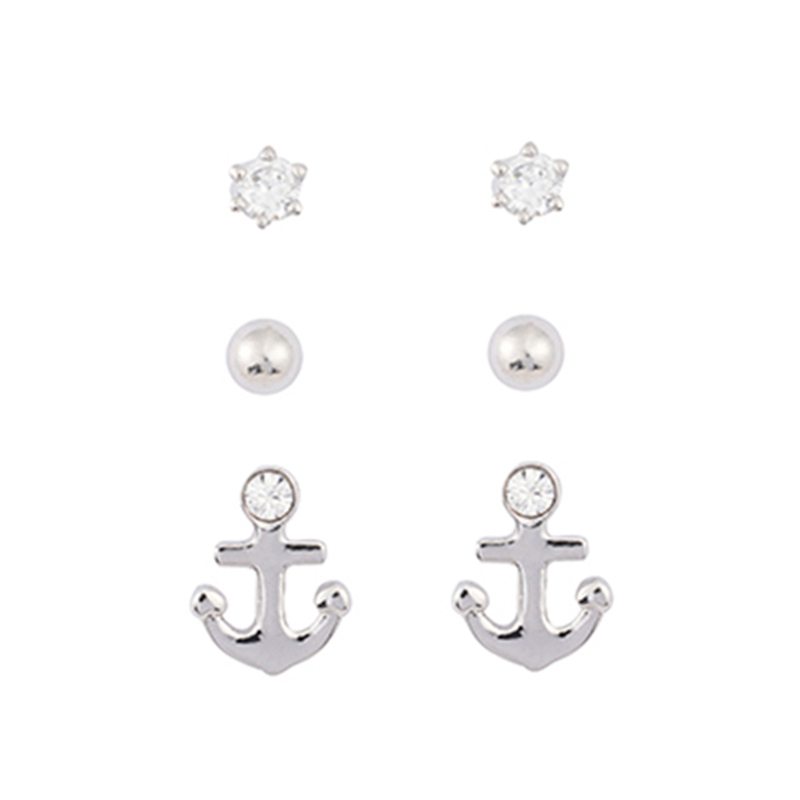 In-stock 3-pair Suits Cz Earrings$1.62~2.1