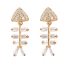 Cubic Zirconia Fish Bone Earring