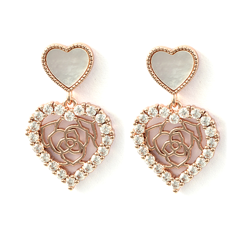  In-stock Mother Shell Cz Earrings