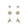 In-stock 3-pair Suits Cz Earrings$1.9~2.4