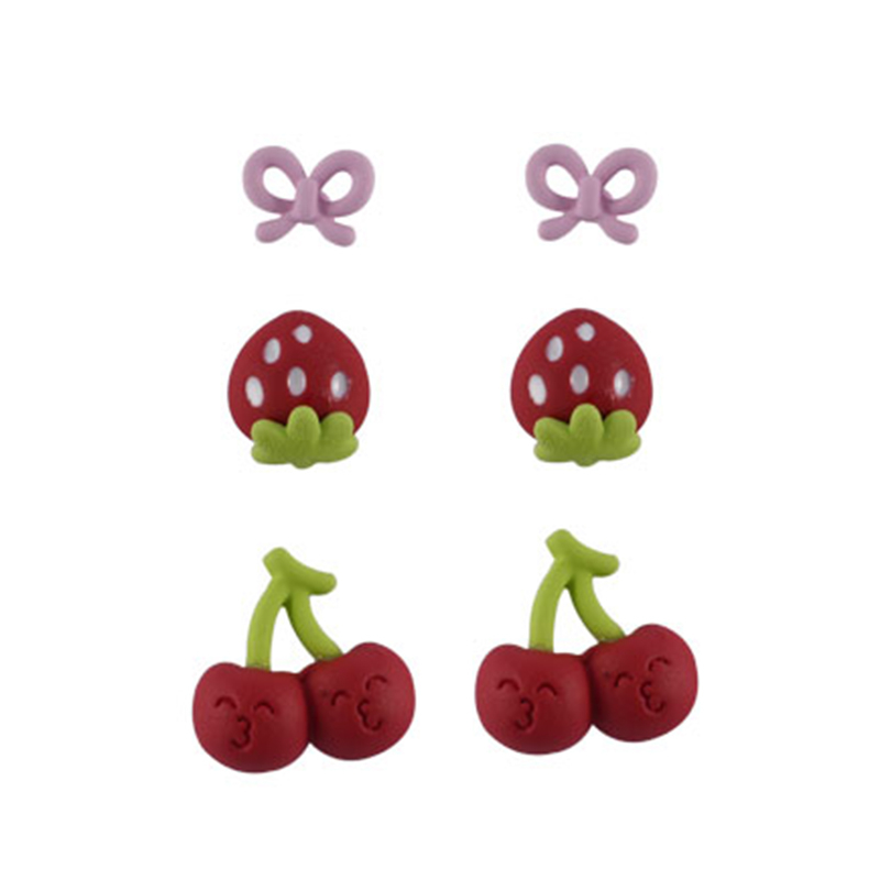 In-stock 3-pair Suits Cz Earrings$1.98~2.4