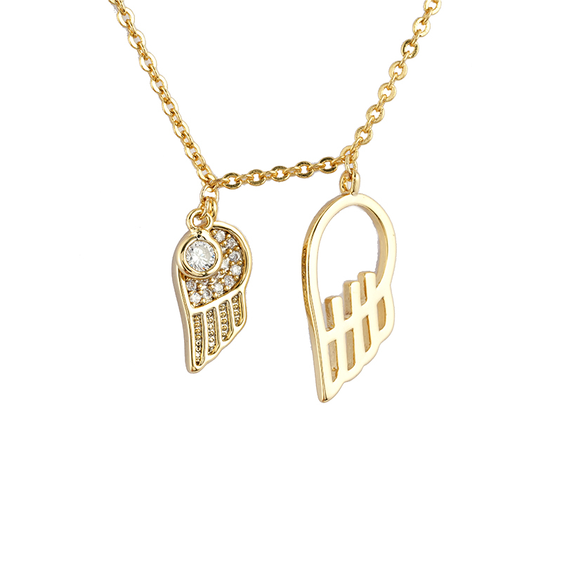 Double Wings Charm Necklace