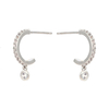 in-stock C shape-3 connected cubic zirconia earring