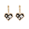 In-stock Heart-shaped Colored Stone Earrings $2.6-$3.0