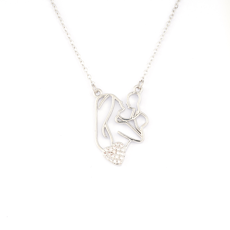 Mommy And Baby Pendant Necklace